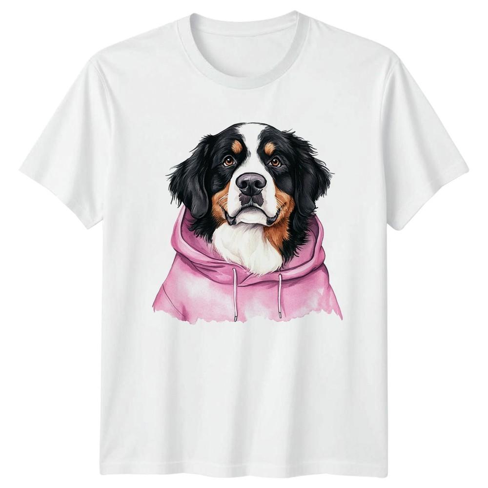 Bernese Mountain Dog Wearing A Pink Unisexs TShirt Watercolor Art Dogs Pets S