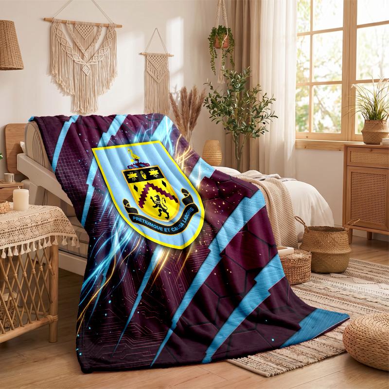 Burnley Football Print Flannel Blanket Soft Warm Sofa Bed Throw Blanket For Home Office Bedroom