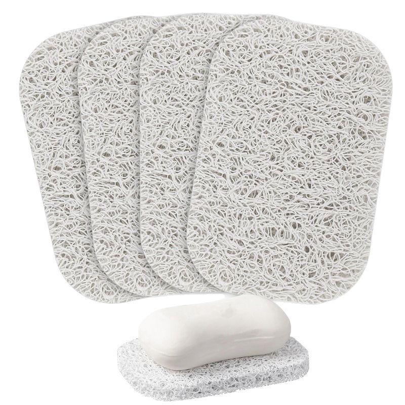4Pcs Soap Saver Draining Lift Pad Self Draining Soap Bar Holder Nonslip Soap Dish Tray Shower And Bath Cleaning Sponge Holder