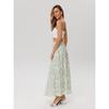 Damen Midi-Rock mit Print, Elastischer High-Waist Fließender A-Linien-Rock