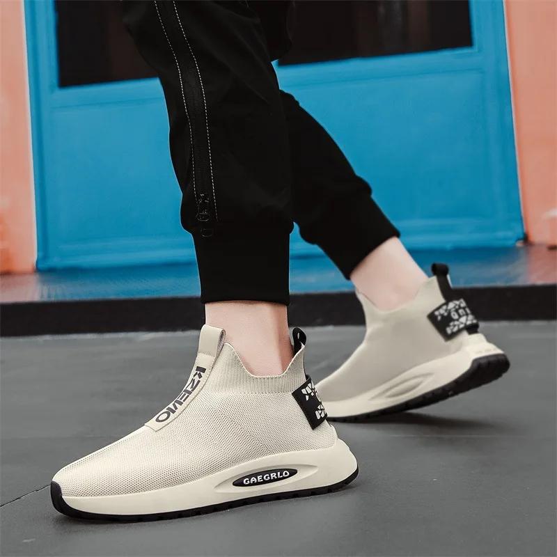 Fashion Fashion Men's Mesh Casual Shoes Breathable Soft Men Sports Shoes Slip-on Men Platform Sneakers New Male Loafers Chaussure Hommes