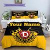 Custom Name Dresden Crest Bedding,Quilt Set Quilt Cover Pillowcase Home Birthday Gift (1 * Duvet Cover + 2 * Pillowcase, Without Core)