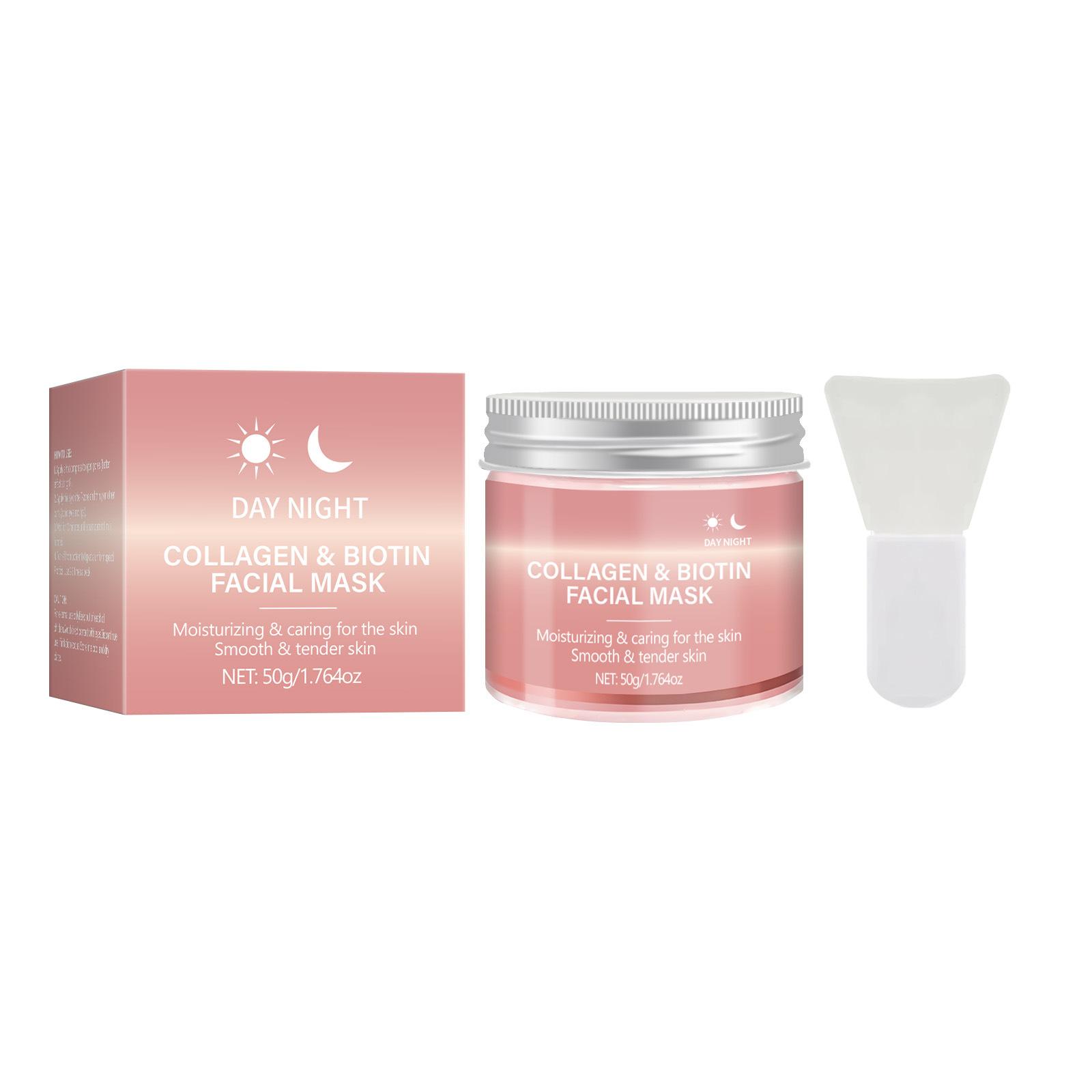 

50 мл Коллагеновая маска-пленка для лица с 50 г коллагенового желе-крема, увлажняющая, ночная маска-обертывание 1PCS