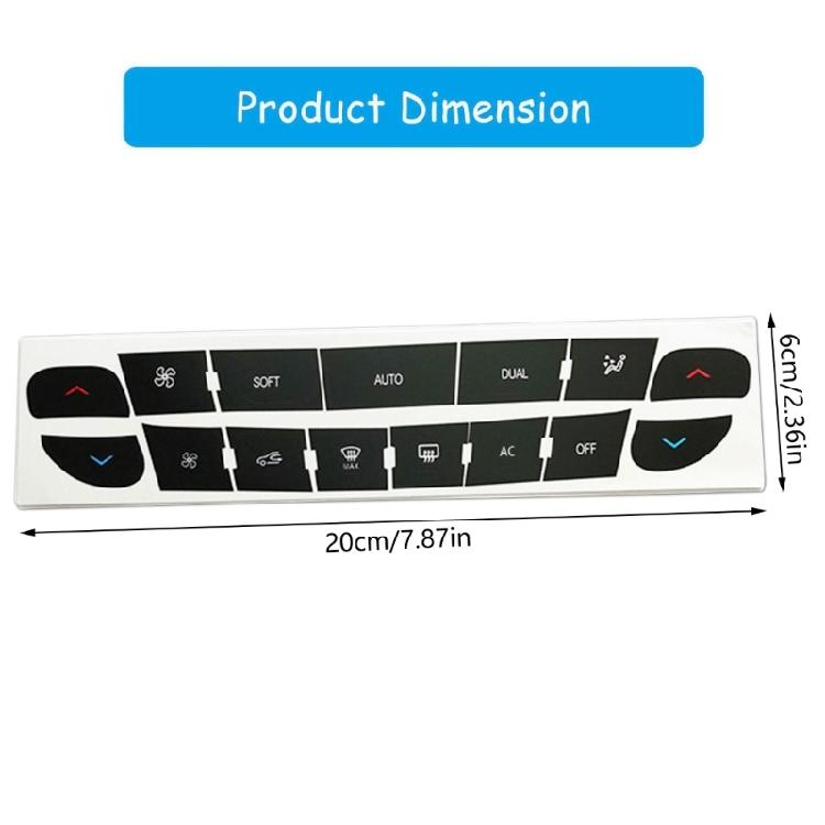 PVC Automotive Button Repair Decal Black AC Control Panel Sticker Air Conditioner Button Fix Sticker for Vehicle Models