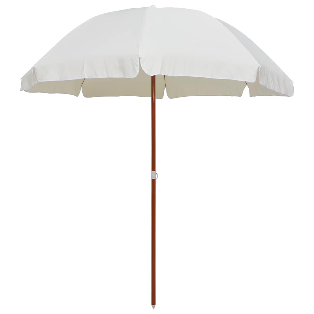 240 cm Stahlmast Sonnenschirm in Sandweiß Beige