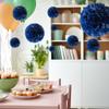 1pcs Set 7.8inch Deep Blue Paper Flower Balls Paper Pom Pom Paper For Birthday Party Paper Flowers Decorations