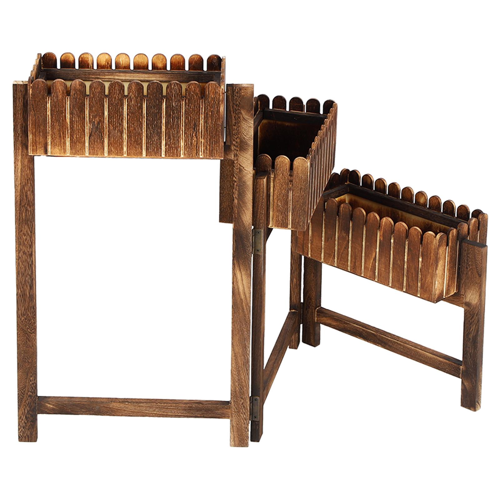 

Деревянная складная полка для цветочных горшков, стеллаж для сада, внутреннего двора, балкона, украшение, белый коричневый