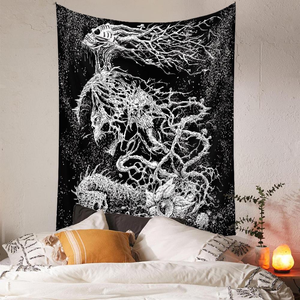 Cthulhu Style Twisted Roots Tapestry Dark Abstract Art Wall Hanging for Bedroom Gaming Room Gothic Decor