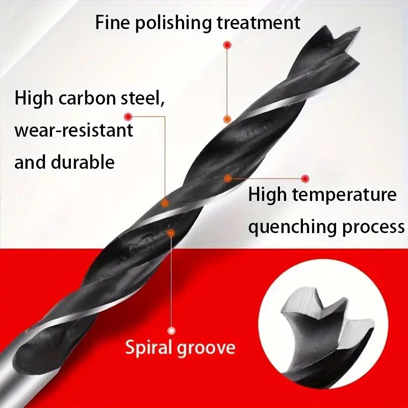 8pc 3-10mm Three Pointed Woodworking Drill DC Branch Drill Drilling Electric Drill Bit Drilling Twist Drill Tool Plastic Box Set