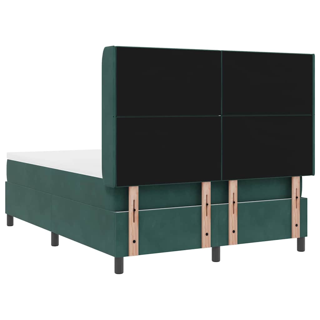 Boxspring Bed with Headboard Dark Green 160 X 200 Cm Velvet