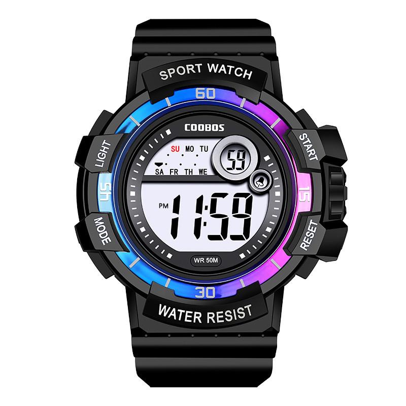 Cool Bao Youth Sports Waterproof Digital Watch With Luminous Alarm For Teen Students синий