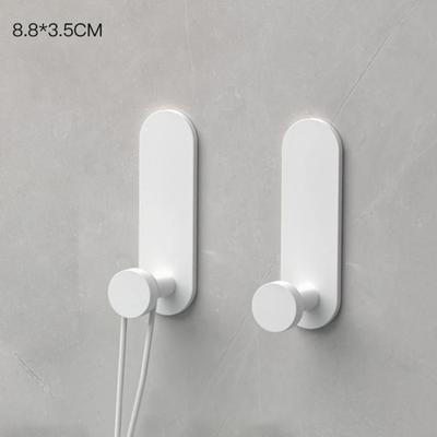 2PCS Space Aluminum Hooks Wall Hanging Strong Self-adhesive Hook Bathroom Kitchen Accessories Clothes Key Storage Door Hook