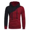 Men's Casual Patchwork Sports Sweatshirt Long Sleeve Hooded Pullover Tops