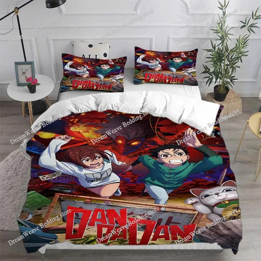 DAN DA DAN Set Biancheria da Letto di Lusso Anime Cartone Animato Giapponese Set Copripiumino Coperta Singola Matrimoniale Dimensioni Stampato Tessile per la Casa