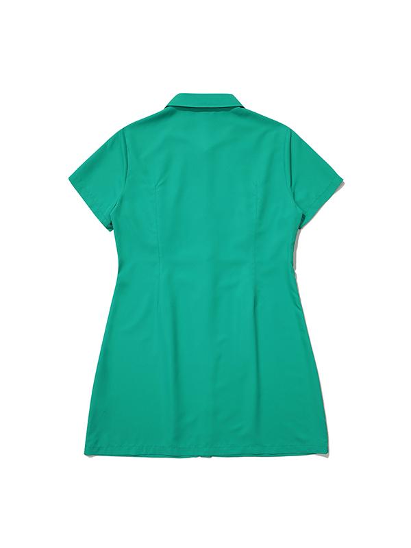 Bbc Earth W Knit Collar Point Woven Dress_Green