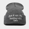 New personalized letter embroidered beanie autumn and winter women's tide simple fashion versatile warm knitted hat