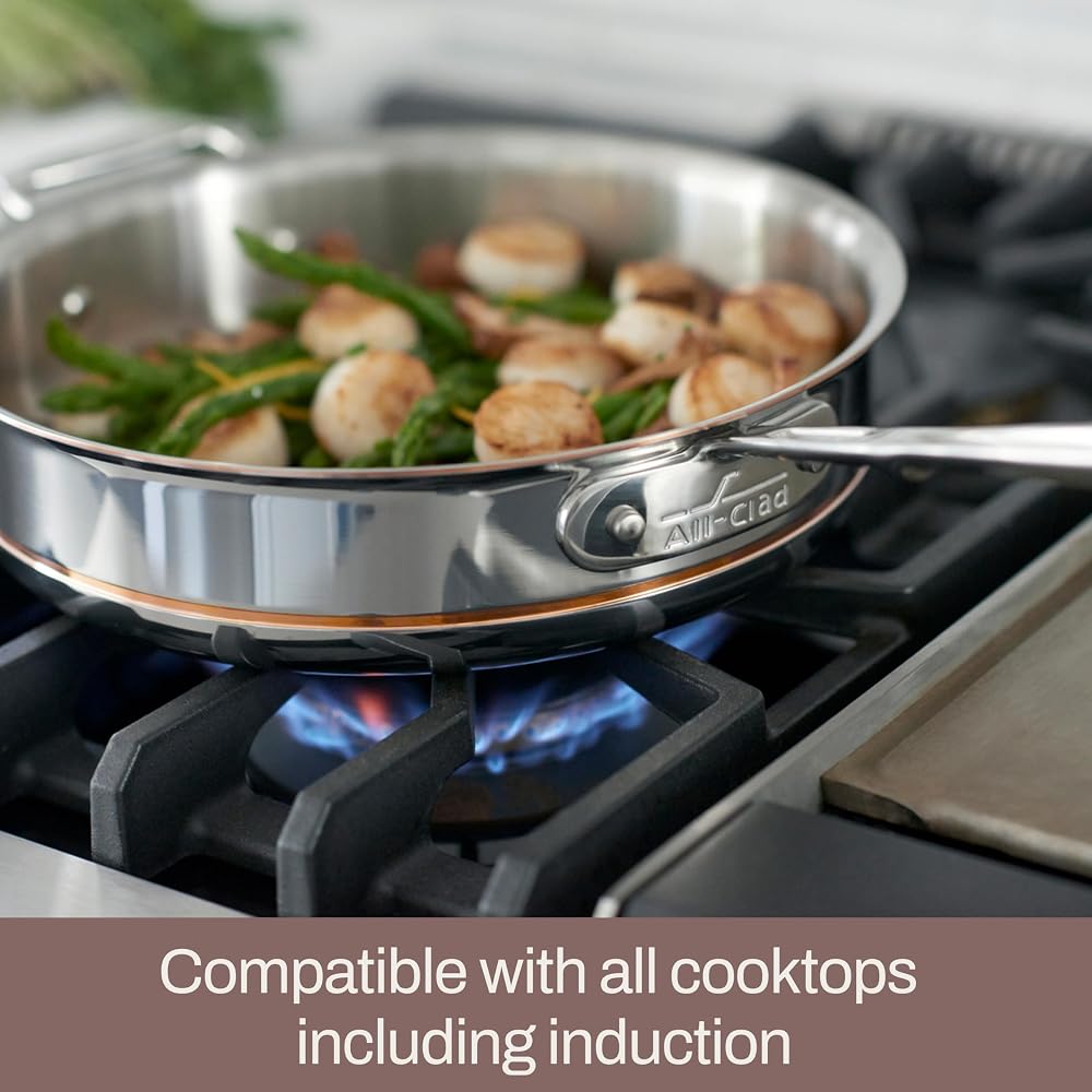 All-Clad Copper Core 5-Ply 10-Inch Fry Pan Dishwasher Safe Cookware Silver