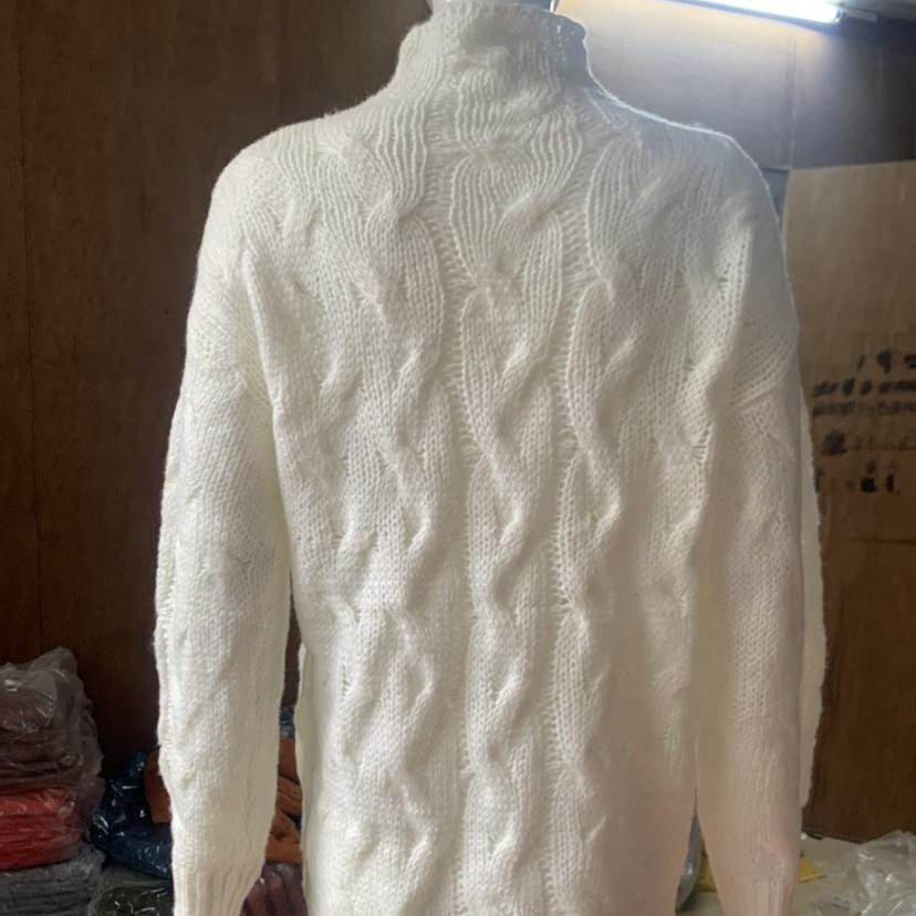 GMXIA Pullover Loose Temperament Commuter Sweater Solid Color Turtleneck Twist Fashion Sweater for Women