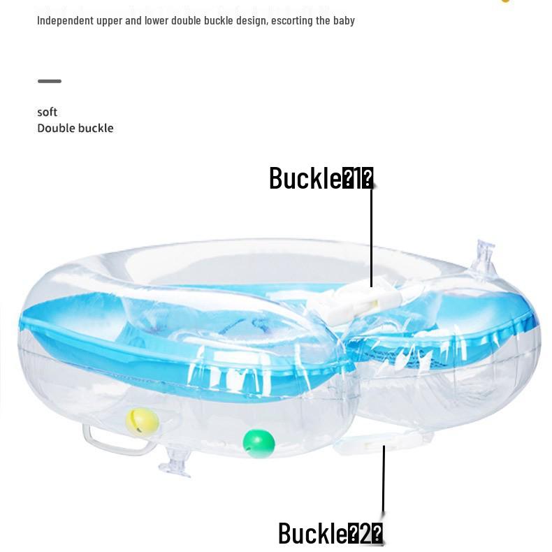 Adjustable Inflatable Baby Neck Swim Ring for Newborns with Double Airbag