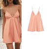 Spring and Summer Women's Clothing Trench Coat Fabric Patchwork Lining V Neck Sleeveless Sling Elegant Short Version Dress 2936185