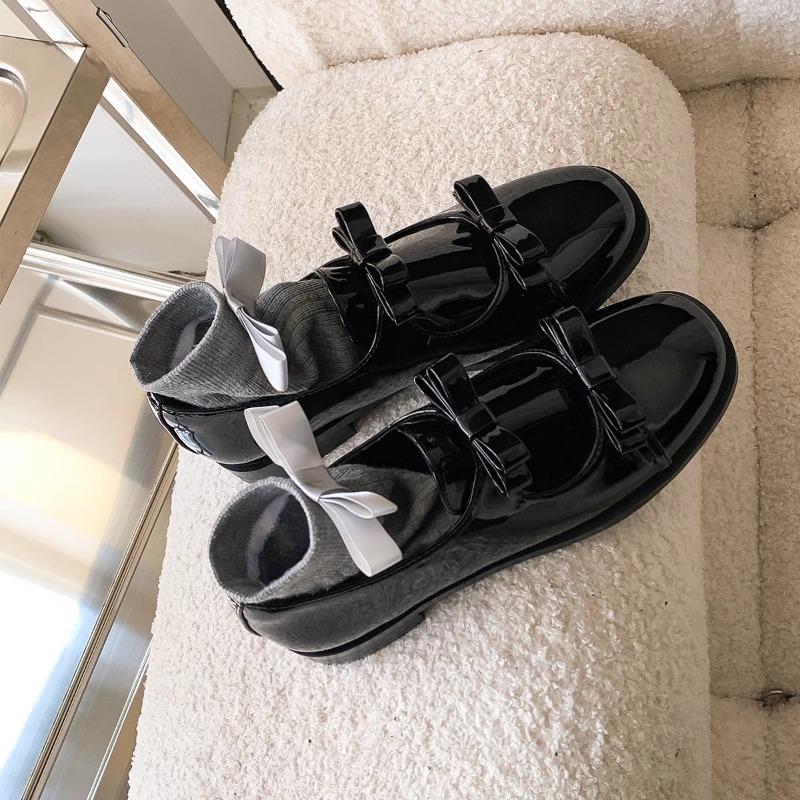 Fashion Spring New Flat Shoes Women's Fashion Round Head Deep Mouth Butterfly Knot Soft Sole Non-slip Low Top Shoes