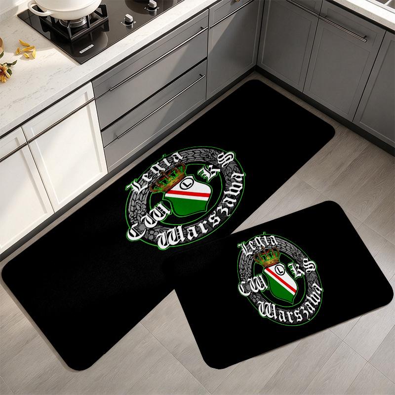 Legia Warsaw Flannel Kitchen Mat Christmas Soft Area Rug Non Slip Floor Carpet Home Decoration