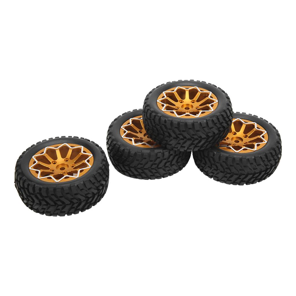 4Pcs 1Celsius10 Scale RC Car Wheels and Tires Aluminium Alloy Wheel   Rubb  Tires for 1Celsius10 Remote Control Car