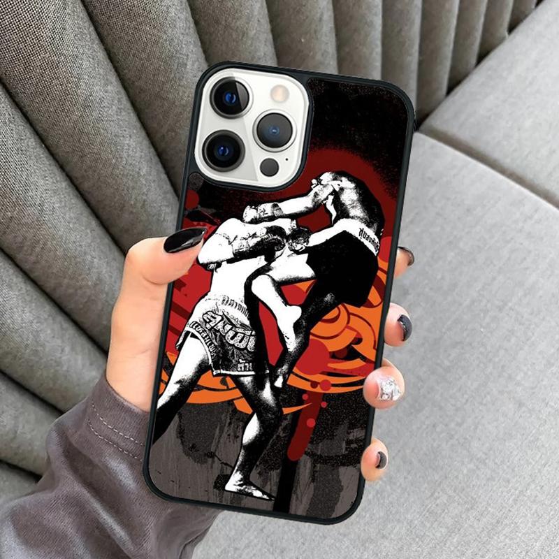 Kickboxing Fight Muay Thai Phone Case For iPhone 17 Air 16 16e 15 13 14 Pro Max 11 12 Plus 2022 MAX Shell Cover coque