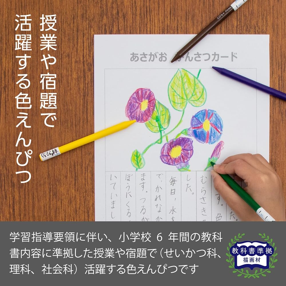 Pentel Elementary School Colored Pencils 12 Colors+3 Colors GCG1-12P3