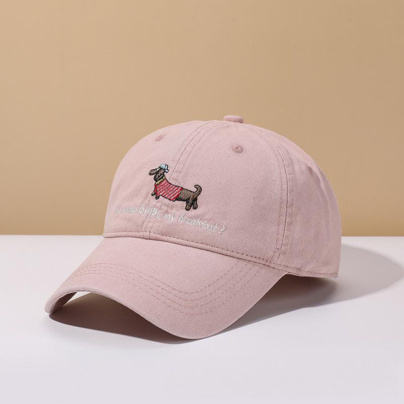 Dachshund Spring And Summer Baseball Cap Women'S Versatile Big Head Circumference Showing Face Small Cap Soft Top Hat