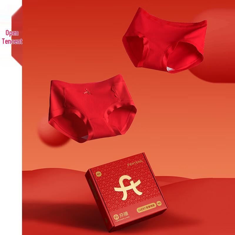 Fenteng Women s Mid-Waist Anti-Bacterial Cotton Briefs XL