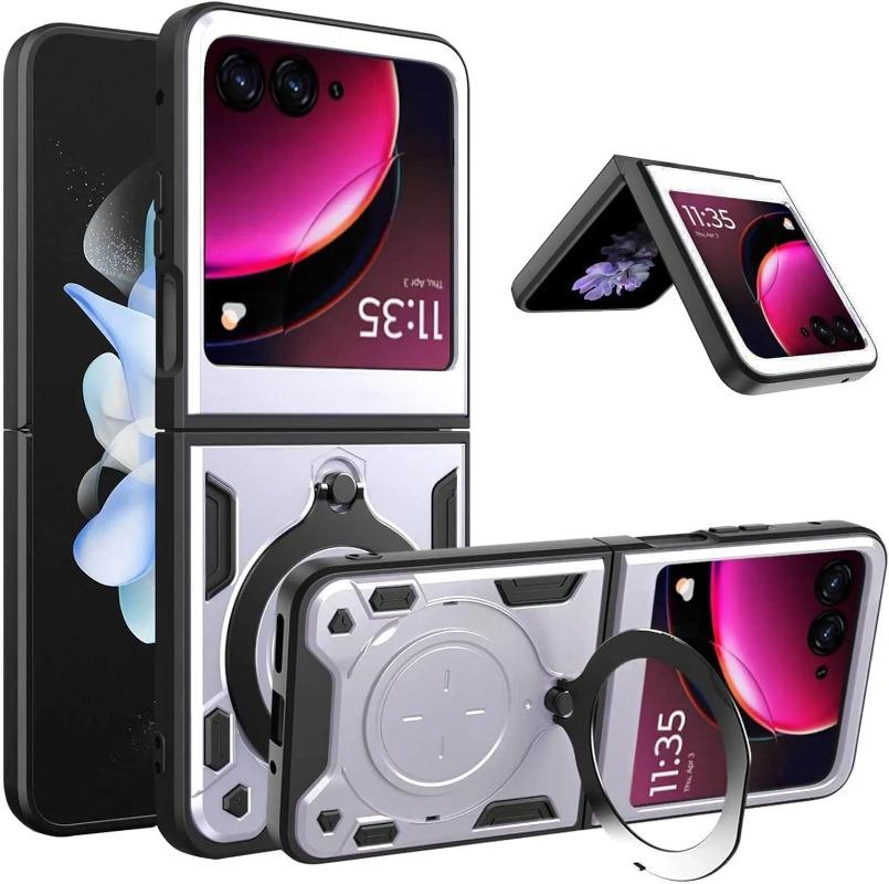 Slide Cover for Motorola Moto Razr 60 Ultra 50 40 Ultra Razr Plus Case Ring Stand Holder Shockproof Camera Protection Capa
