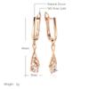 Kienl Trendy  Rose Gold Dangle Earrings For Women Geometry Natural Zircon English Earrings Vintage Wedding Daily Jewelry
