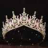DIEZI 19 Colors Baroque Opal Crystal Tiara Crown For Women Girls Wedding Party Elegant Luxury Rhinestone Crown Hair Jewelry