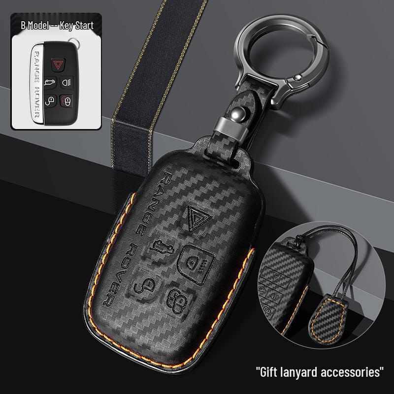 Land Rover Range Rover Key Case for Sport, Velar, Evoque, Discovery 4/5 & Discovery Sport - Carbon Fiber Shell Keychain.