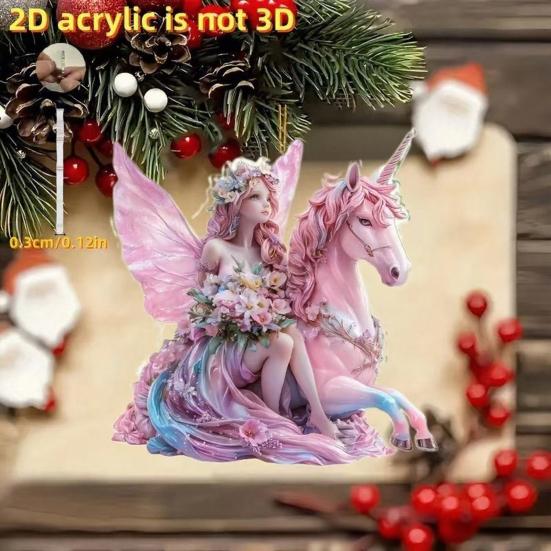 Horse Pendant 2D Acrylic Realistic Horse Decoration Christmas Ornament with Hanging Loop Equestrian Lovers Holiday Decor