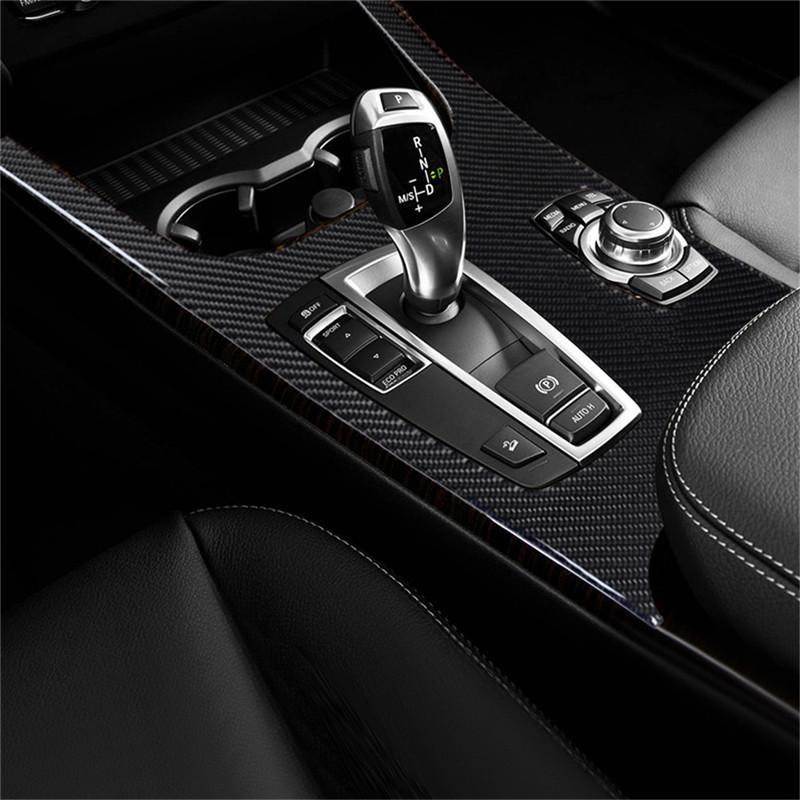 Kolfiber Bilinteriör Växelväljare Panel Trimskydd Dekaler För BMW X3 F25 X4 F26 2011-2017 Bilstyling Tillbehör