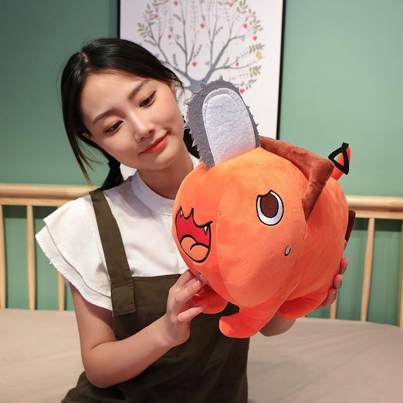 25/40cm Orange Dog Chain Saw Man Plush Toy Anime Chainsaw Man Cosplay Standing Stuffed Doggy Plushie Kids Gift