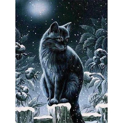 Pittura Diamante 5D Completa Fai da Te Cartone Animato Gatto Nero Ricamo Diamante Punto Croce Decorazione Casa Regalo Fatto a Mano