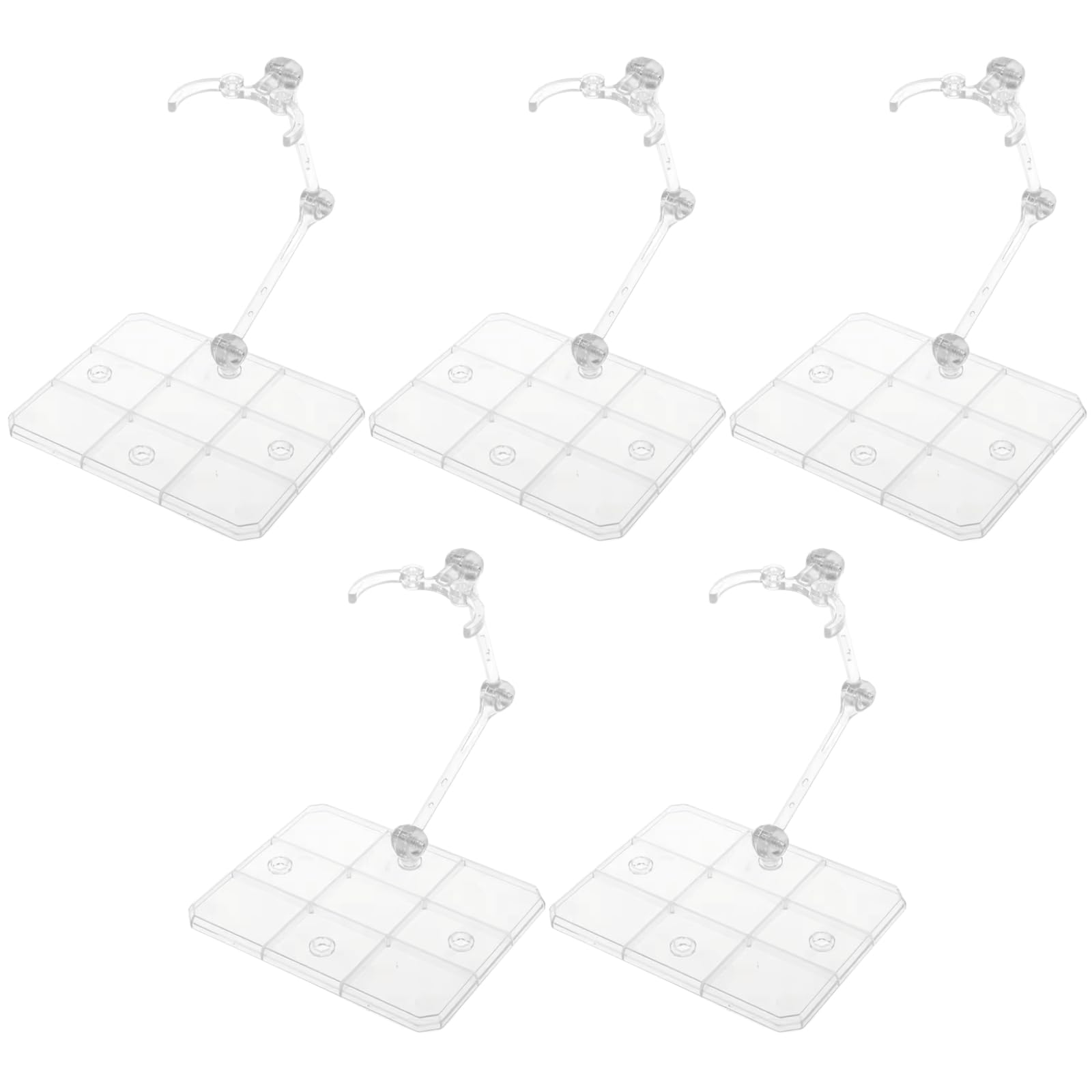 

nanomaru Universal Plastic Model Figure 3mm Gundam Model Action Acrylic Display 5 Pieces Stand/Pedestal, Clear, 1/144 Scale, Compatible, Base,