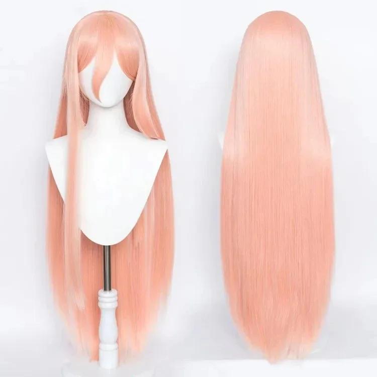 Chainsaw Man Power Wig Cosplay Long Type 2 Colors Hair Heat Resistant Makima Power Wigs Props Horns Teeth Anime