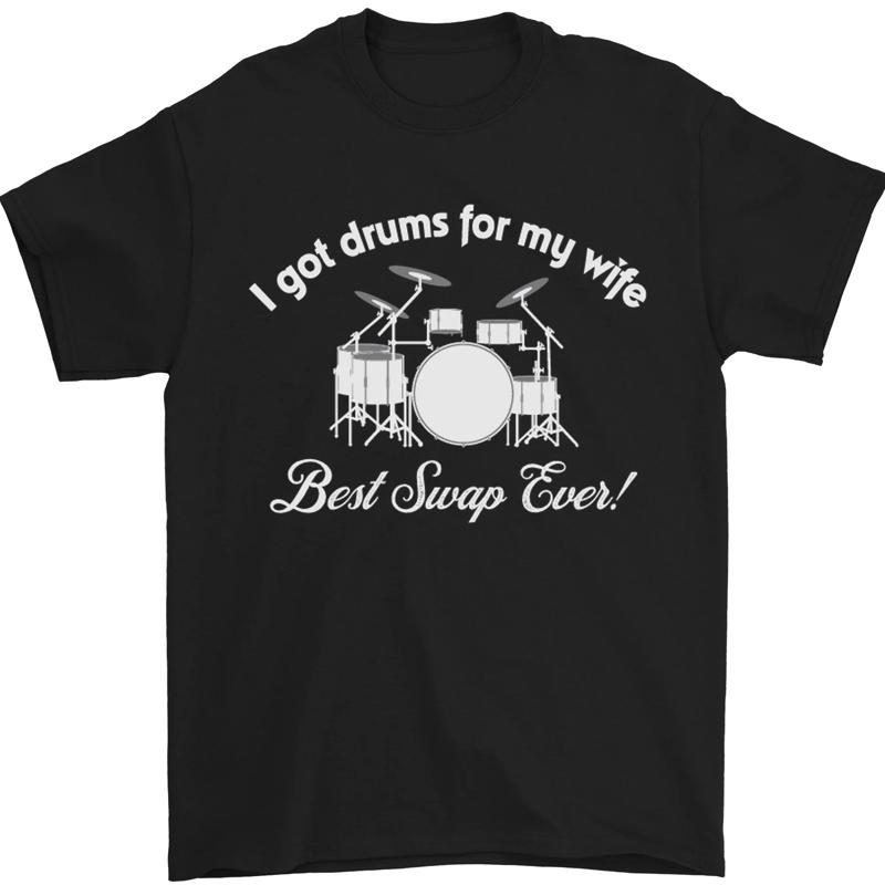 Batterie pour ma femme batteur jouer tambour T-Shirt hommes 100% coton S
