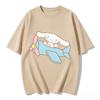 T-shirt Cinnamoroll 2026 cotone morbido manica corta girocollo stampa carina leggera top estivo per Donna uso quotidiano casual
