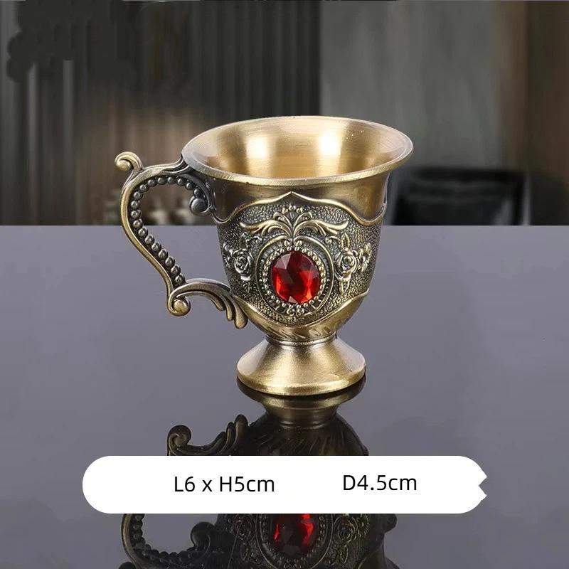 Light Luxury Engraved Bronze Wine Goblet – Vintage High Foot White Wine Glass for Home, Party & Bar