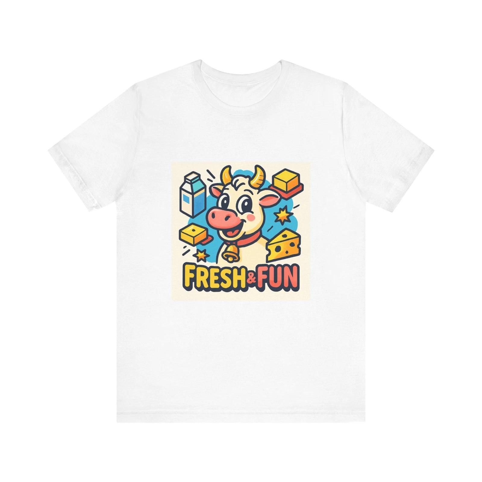 Fresh & Fun Cow Graphic Tee - Perfect for Dairy Lovers, Comfy Casual Wear, [...] 100
