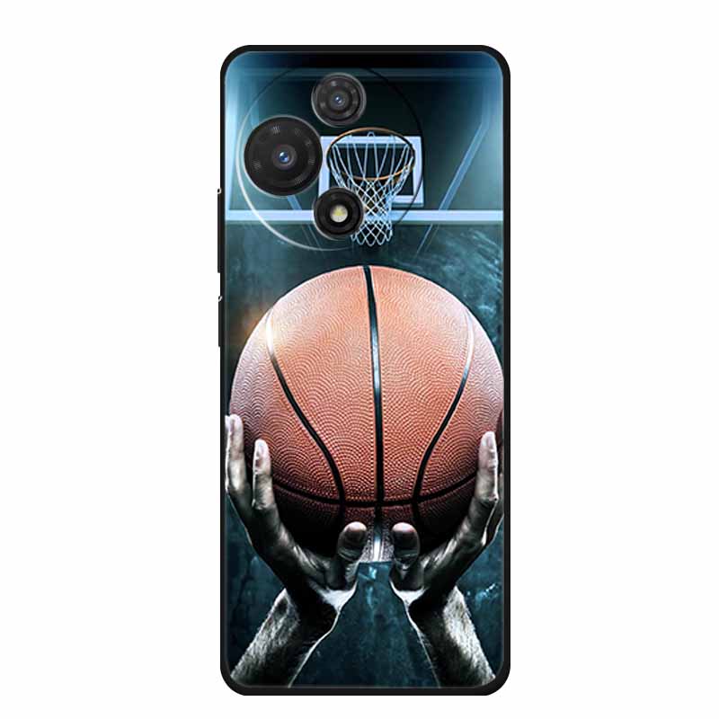 For TCL 605 Case Fashion Flower Protective Black Silicone Soft TPU Back Cover Case For TCL 60 5G 60 SE Case 60SE Coque Funda Bag