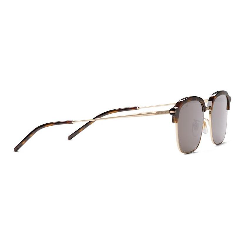 Gucci Temple Letter Logo Rectangular Sunglasses Unisex Couple Brown