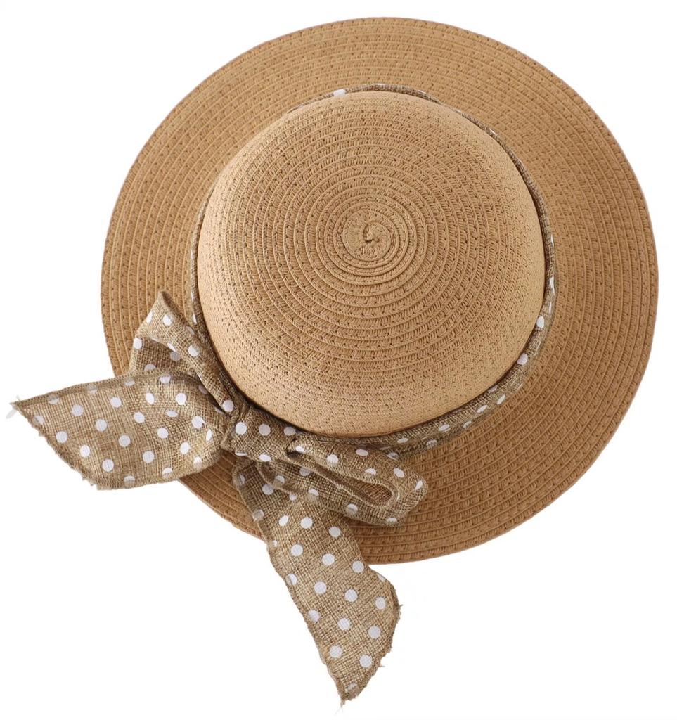 Connectyle Little Girls Straw Hat With Cute Bowknot String Summer Beach Sun Protection Outdoor Sports And Traveling Hat