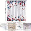 1pc Festive Starry Shower Curtain, Creative Polyester Fabric Bathroom Decor for Tub, Easy To Hang with 12 Hooks, 180x200cm