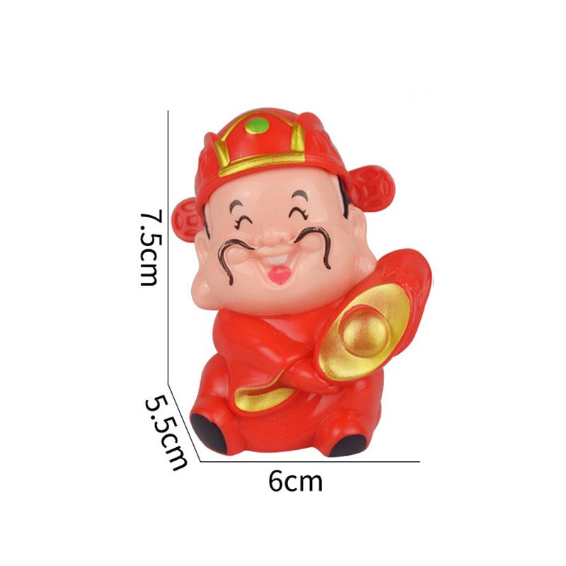 Longevity God Grandma Birthday Cake Topper with Plum Blossom Fan